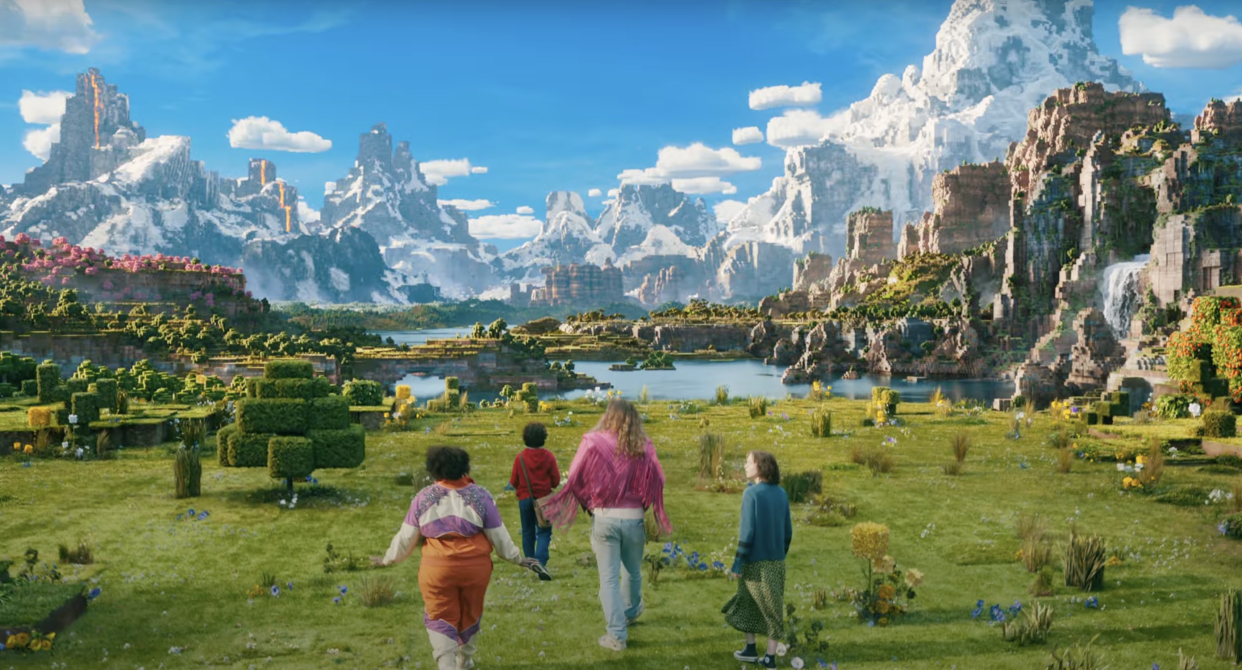 A screenshot from the trailer for A Minecraft Movie. (Warner Bros.)