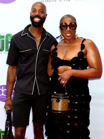 <p>Priscilla Grant/Everett Collection/Alamy</p> Nigel Walker and Aisha Hinds at arrivals for 2022 Daytime Beauty Awards on September 11, 2022.