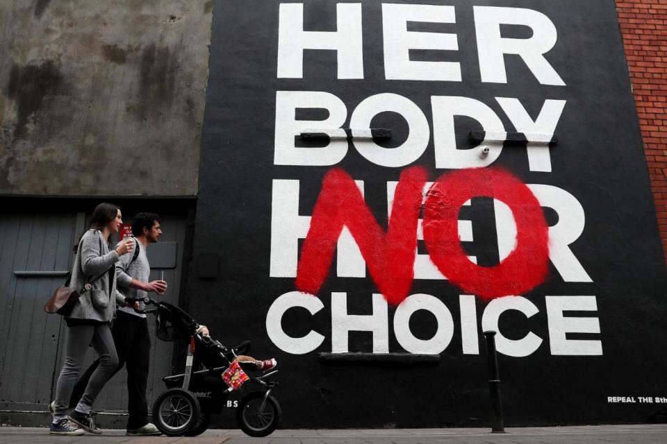 A mural in Dublin's city centre by art group Subset calling for 'Repeal The 8th' ahead of the referendum (PA Wire/PA Images)