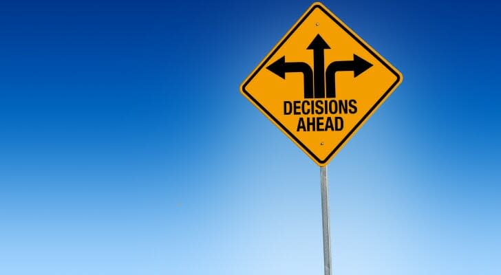 Decisions road sign