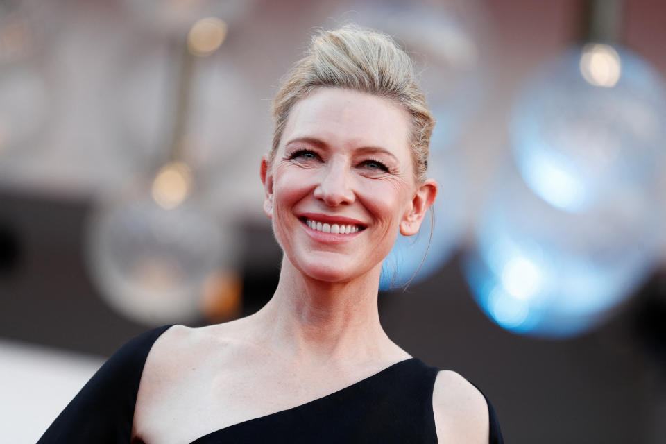 The 79th Venice Film Festival - Closing Red Carpet Arrivals - Venice, Italy, September 10, 2022 - Cate Blanchett poses. REUTERS/Guglielmo Mangiapane