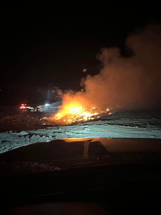 Pleasant Oaks Landfill on fire.