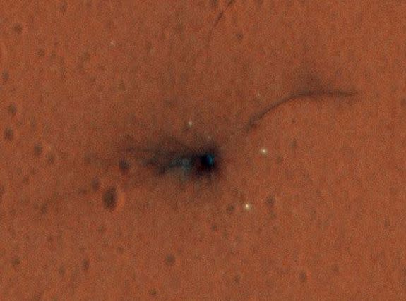 The crash site of the Schiaparelli lander.