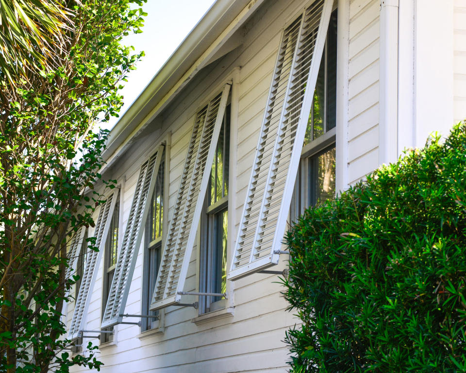 storm shutters on windows