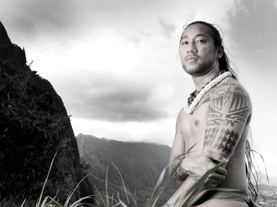 Kumu Ka'eo Izon of the Kanaka Maoli tribe poses for a portrait.