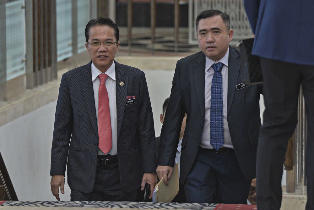 Transport Minister Anthony Loke (right) said his ministry had set up a special committee to investigate the incident and found no evidence of a cyber attack.. — Picture by Shafwan Zaidon