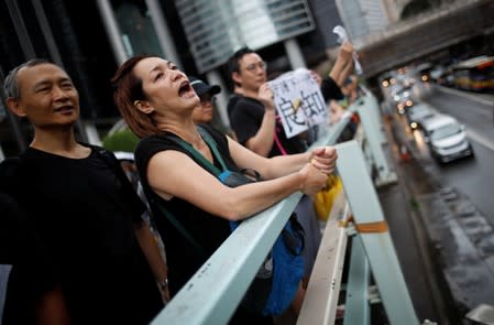 Teachers protest against the extradition bill in Hong Kong