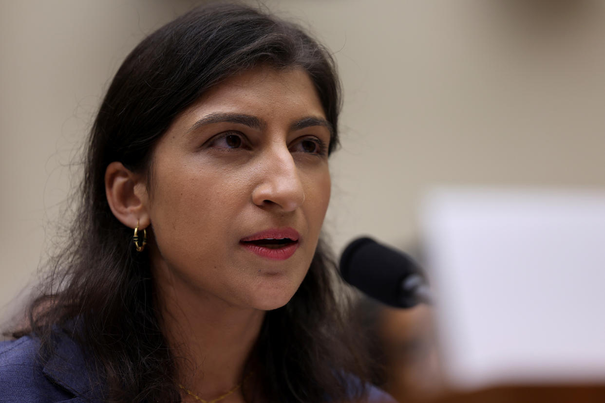 Federal Trade Commission (FTC) Chair Lina Khan testifies before a House Judiciary Committee hearing on 