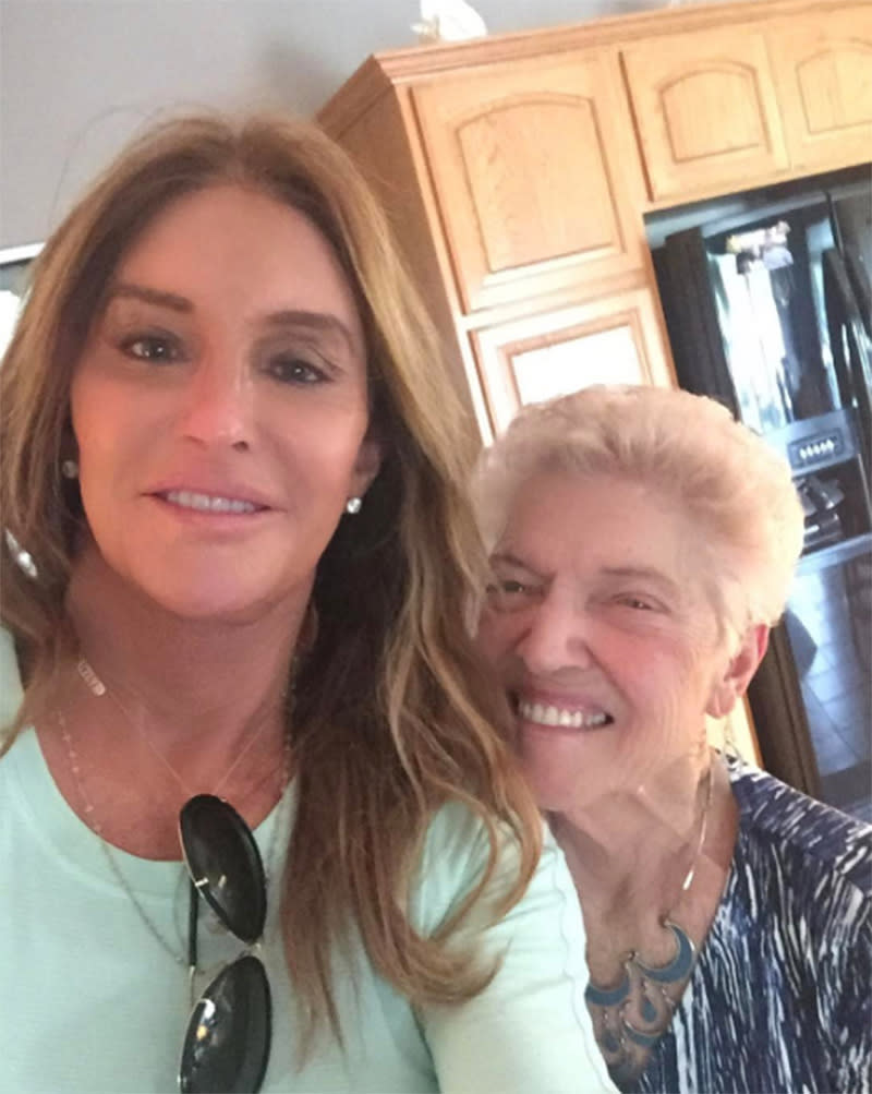 <p>It was an especially “big day” for Caitlyn Jenner’s mom Esther: It was “Mother’s Day and her 91st birthday!” A selfie was part of the fun festivities. We hope that made up for the fact that Caitlyn was omitted from all of Kris Jenner’s family posts. (Photo: <a rel="nofollow noopener" href="https://www.instagram.com/p/BUGSemHhK57/" target="_blank" data-ylk="slk:Caitlyn Jenner via Instagram;elm:context_link;itc:0;sec:content-canvas" class="link ">Caitlyn Jenner via Instagram</a>) </p>