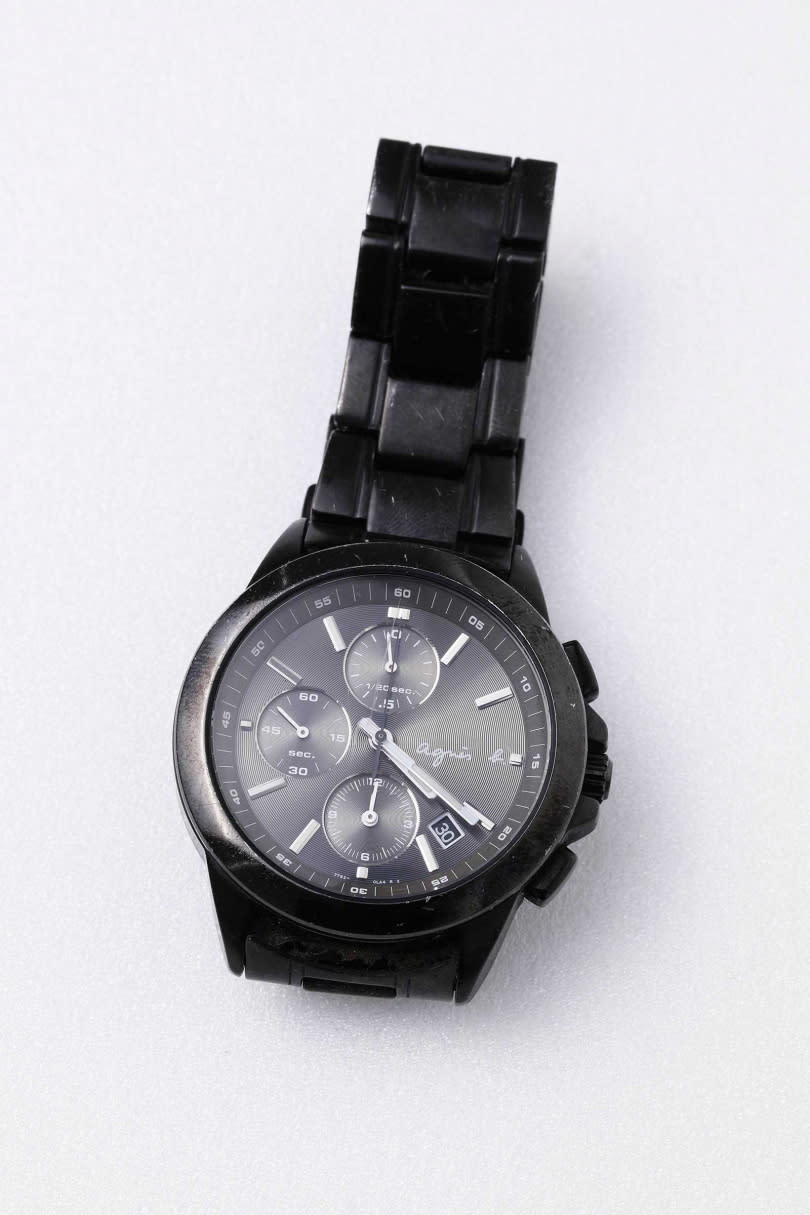 agnès b.三眼計時碼錶／約7,000元（好友贈送）（圖／戴世平攝）