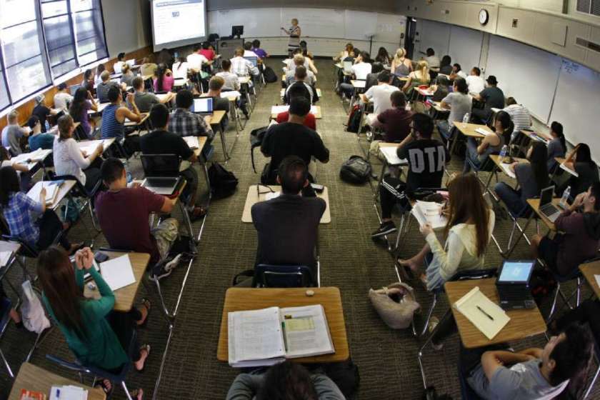 A class is seen underway at Orange Coast Community College in Costa Mesa. Catchy but vague course titles can make determining what a student actually studied difficult for application readers.