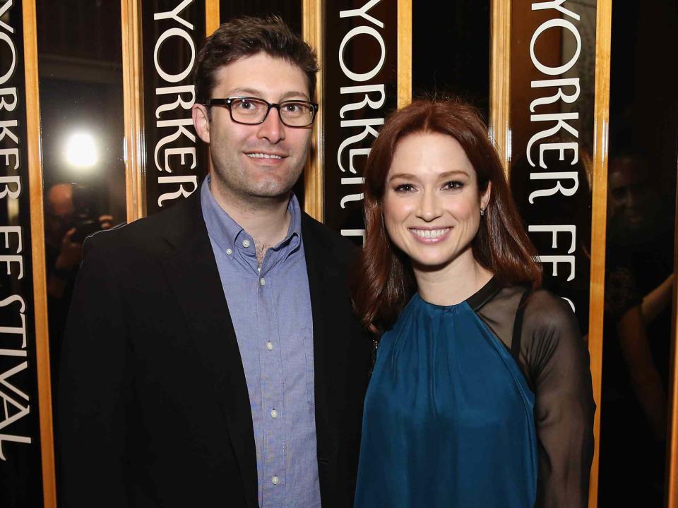 Neilson Barnard/Getty Michael Koman and Ellie Kemper attend the 2015 New Yorker Festival Wrap Party in New York City.