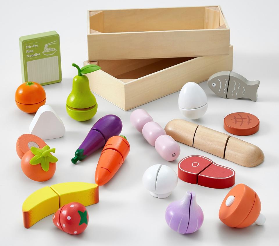 <p><a href="https://go.redirectingat.com?id=74968X1596630&url=https%3A%2F%2Fwww.potterybarnkids.com%2Fproducts%2Fwooden-supermarket-food-starter-set%2F&sref=https%3A%2F%2F" rel="nofollow noopener" target="_blank" data-ylk="slk:Shop Now;elm:context_link;itc:0;sec:content-canvas" class="link ">Shop Now</a></p><p>Wooden Supermarket Food Starter Set</p><p>$49.00</p><span class="copyright">Pottery Barn Kids</span>