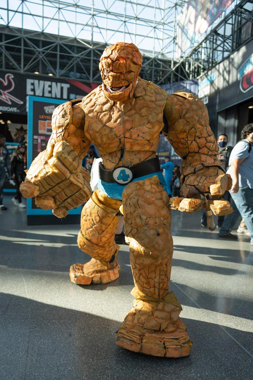 A cosplayer dressed as The Thing at New York Comic Con 2022.