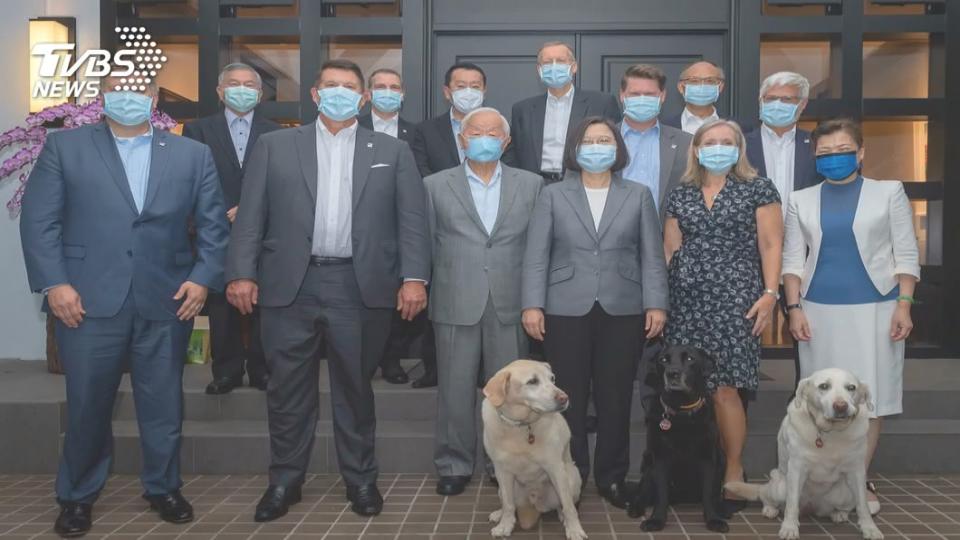 總統蔡英文領養四隻工作犬。（圖／TVBS）