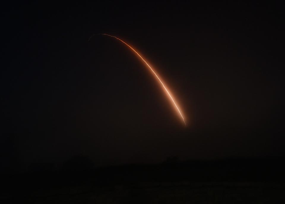 The Air Force Global Strike Command Minuteman III ICBM test-fired Tuesday from Vandenberg Air Force Base, California.