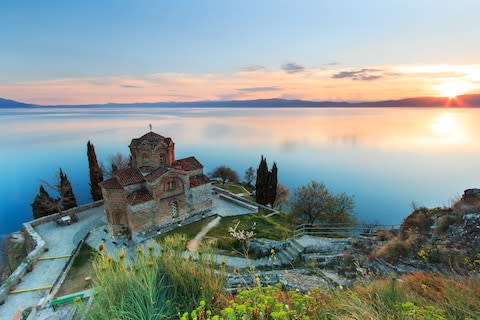 One of Ohrid's lakeside churches - Credit: GETTY