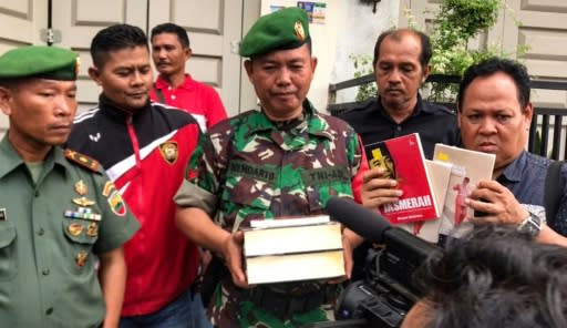 Indonesian officials raiding a book store and seizing what they say were communism-related books in Padang, West Sumatra province earlier this year