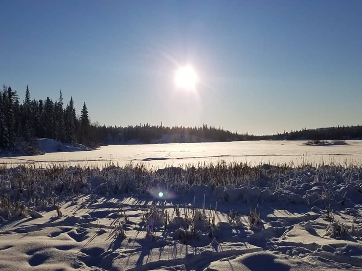 Communities throughout the N.W.T. experienced unseasonably warm weather on Tuesday, January 25, 2022 as the jet stream sat further north than usual, holding warm air across western Canada. In Yellowknife, where temperatures hovered in the minus-teens, skiiers took advantage of good conditions on the trails.  (Submitted by John Stephenson - image credit)