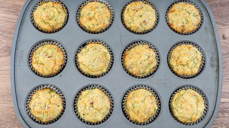 cheesy muffins in tin