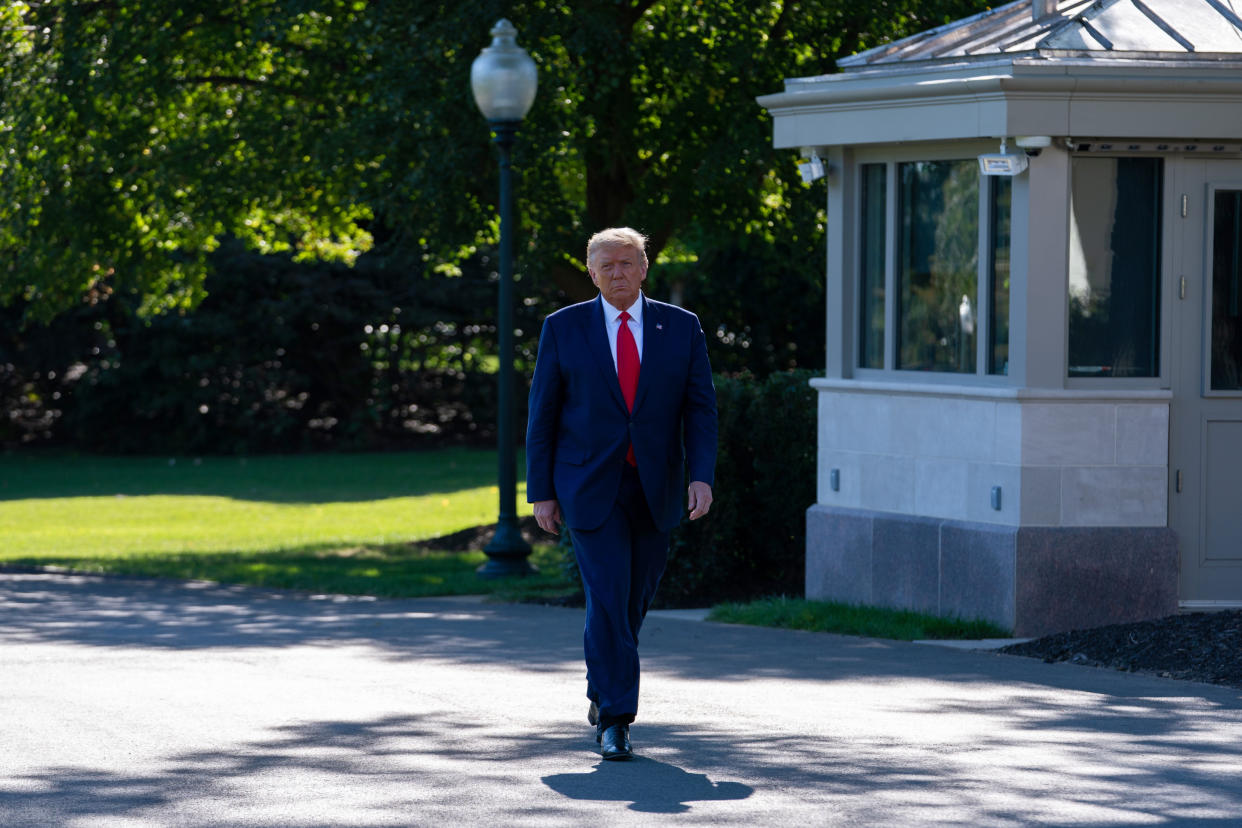 El presidente Donald Trump en el Jardín Sur de la Casa Blanca, en Washington, el 21 de septiembre de 2020. (Anna Moneymaker/The New York Times)