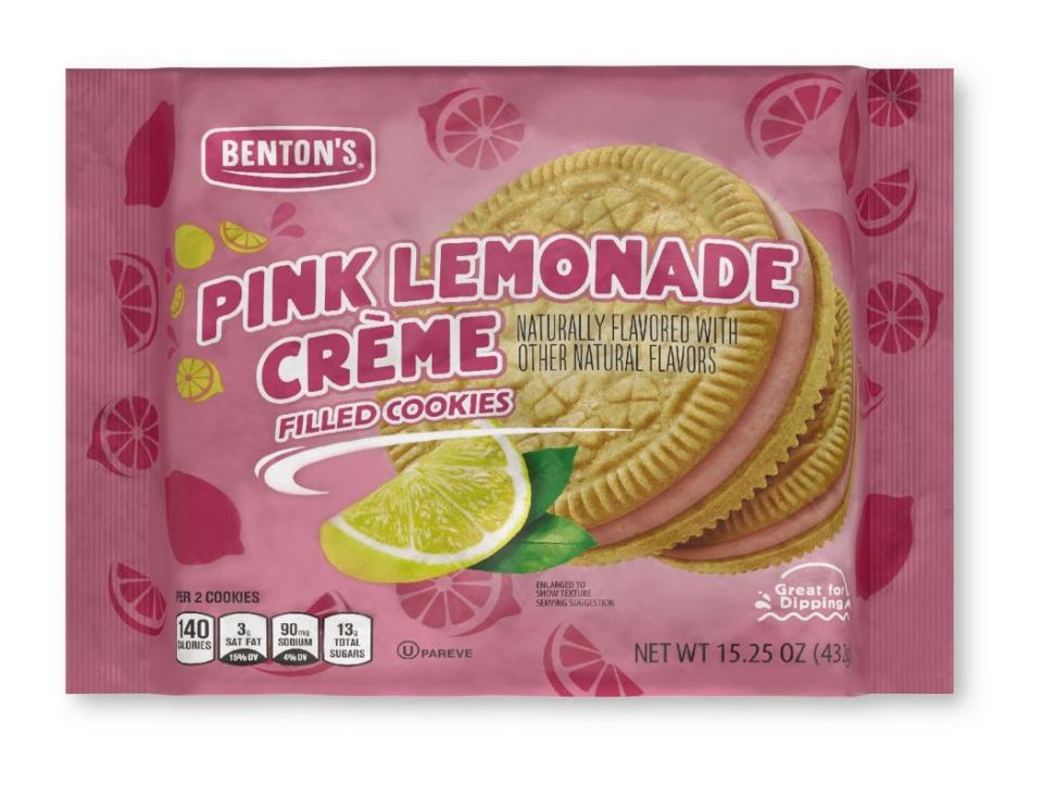 Benton's pink lemonade sandwich cremes from Aldi