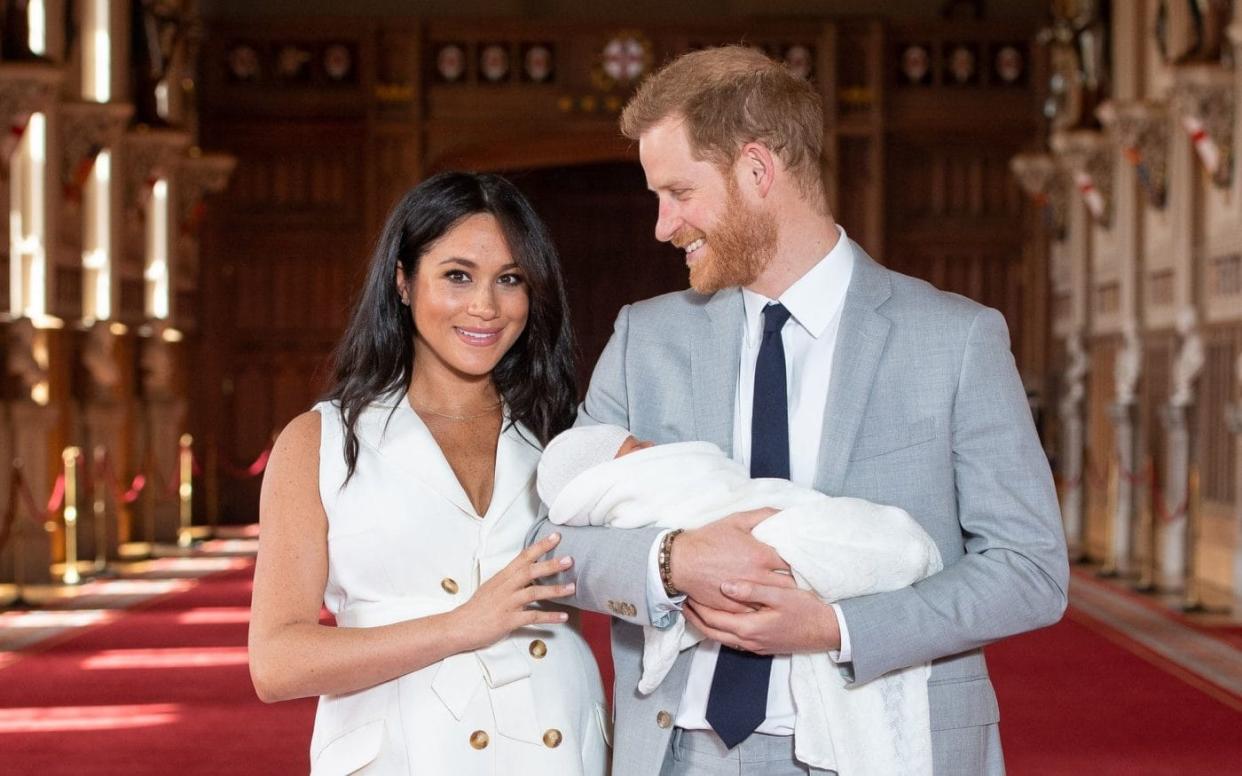 The Duke and Duchess of Sussex with their baby son Archie - PA