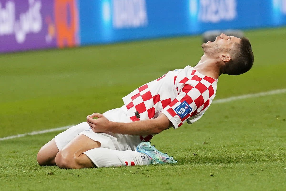 Croatia’s Andrej Kramaric celebrates scoring his second goal in a 4-1 win over Canada (Adam Davy/PA) (PA Wire)