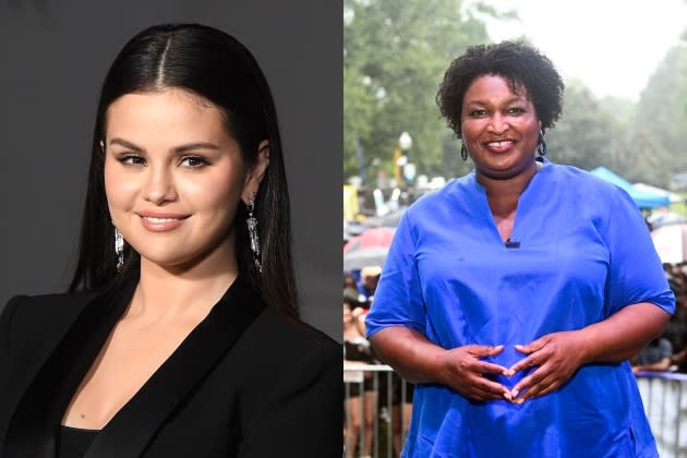 selena-gomez-stacey-abrams.jpg selena-gomez-stacey-abrams - Credit: Steve Granitz/FilmMagic; Prince Williams/Wireimage