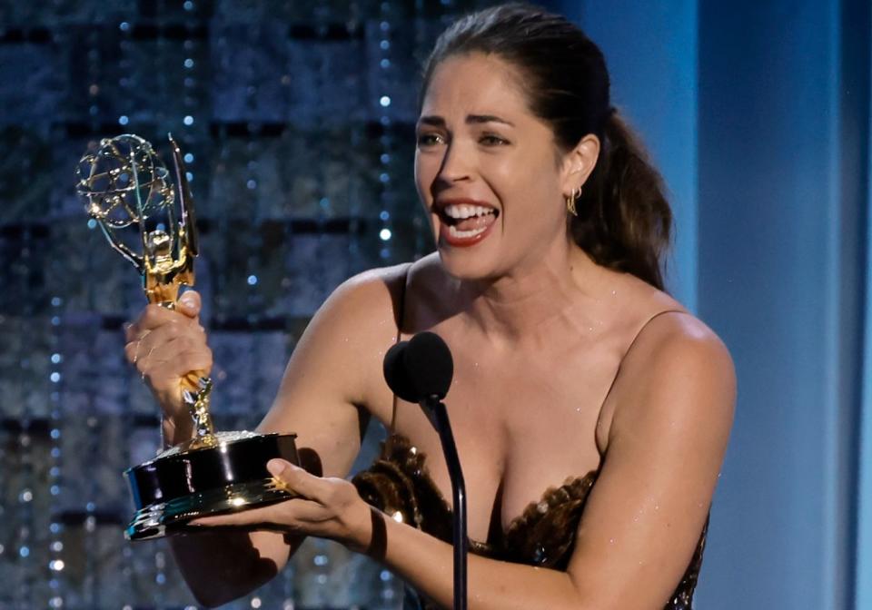 Kelly Thiebaud accepts the outstanding performance by a supporting actress in a drama series award onstage during the 49th Daytime Emmy Awards at Pasadena Convention Center on June 24. - Credit: Kevin Winter/Getty Images