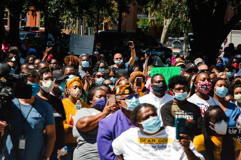 Supporters of the Georgia NAACP protest shooting death in Brunswick