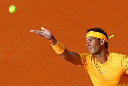 Tennis - ATP World Tour Masters 1000 - Italian Open - Foro Italico, Rome, Italy - May 20, 2018 Spain's Rafael Nadal in action during the final against Germany's Alexander Zverev REUTERS/Tony Gentile