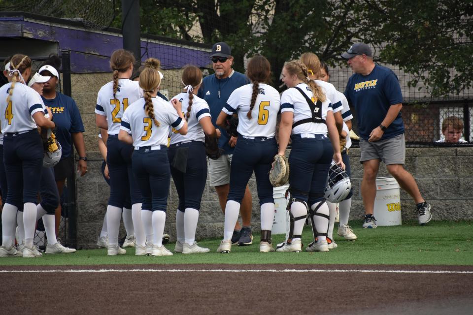 Battle softball beats Hickman in a nine-inning, 6-3 game Tuesday, September 14, 2021.