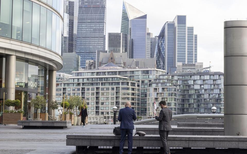 Skyscrapers in the square mile, pictured yesterday