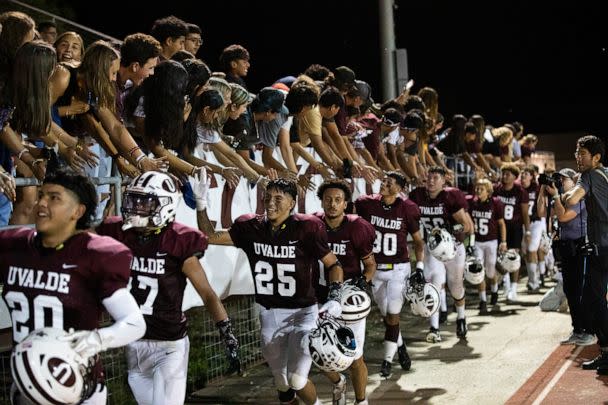 PHOTO: The Uvalde High School Coyotes played and won their first home game of the season in Uvalde, Texas, Sept. 2, 2022.  (Kat Caulderwood/ABC News)