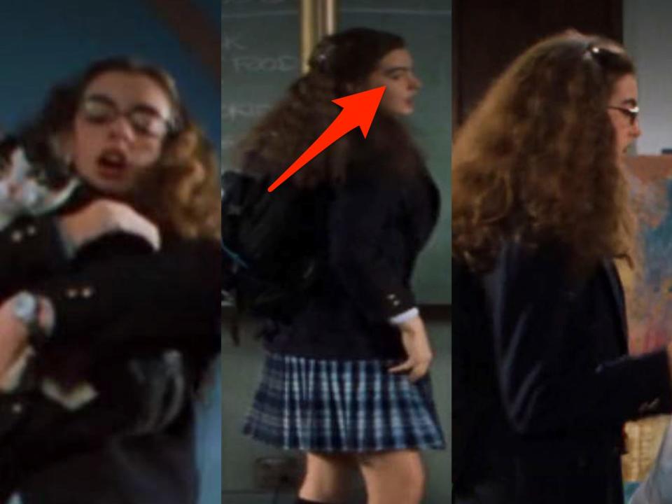 Mia's glasses disappearing then reappearing seconds later in "The Princess Diaries."