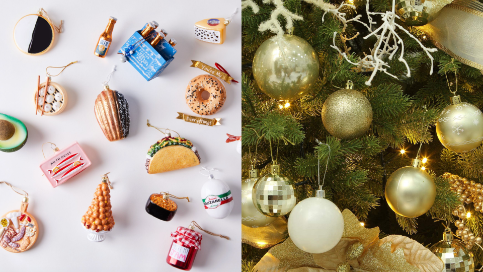 Explore ornaments that come in Christmas shapes, classic balls, stars or even sushi!