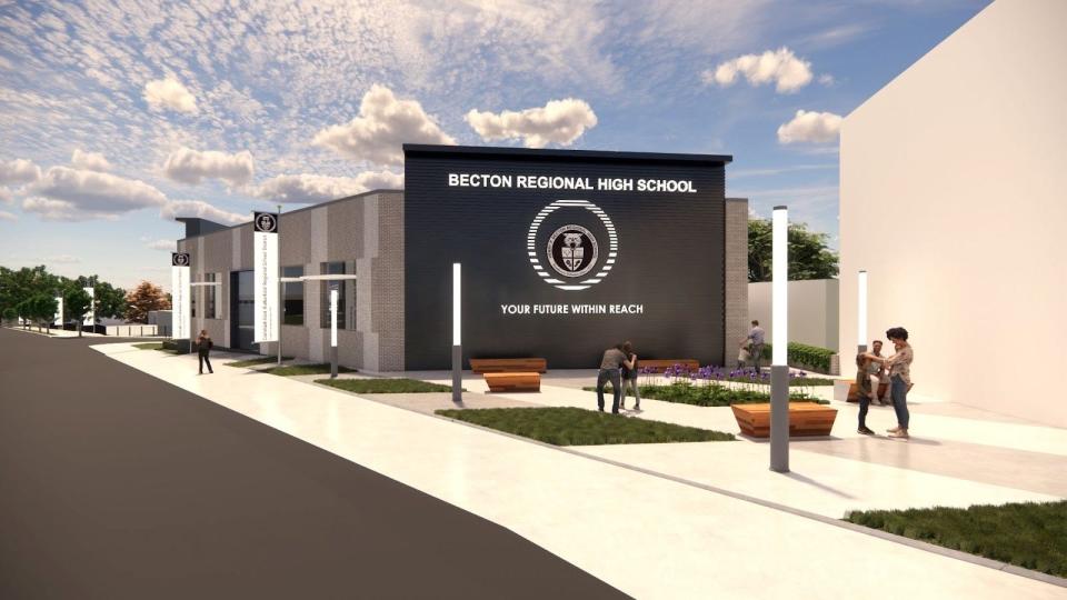 The 2024 proposal for the Becton Regional High School Vocational and Trades Annex Building across the street from existing building.