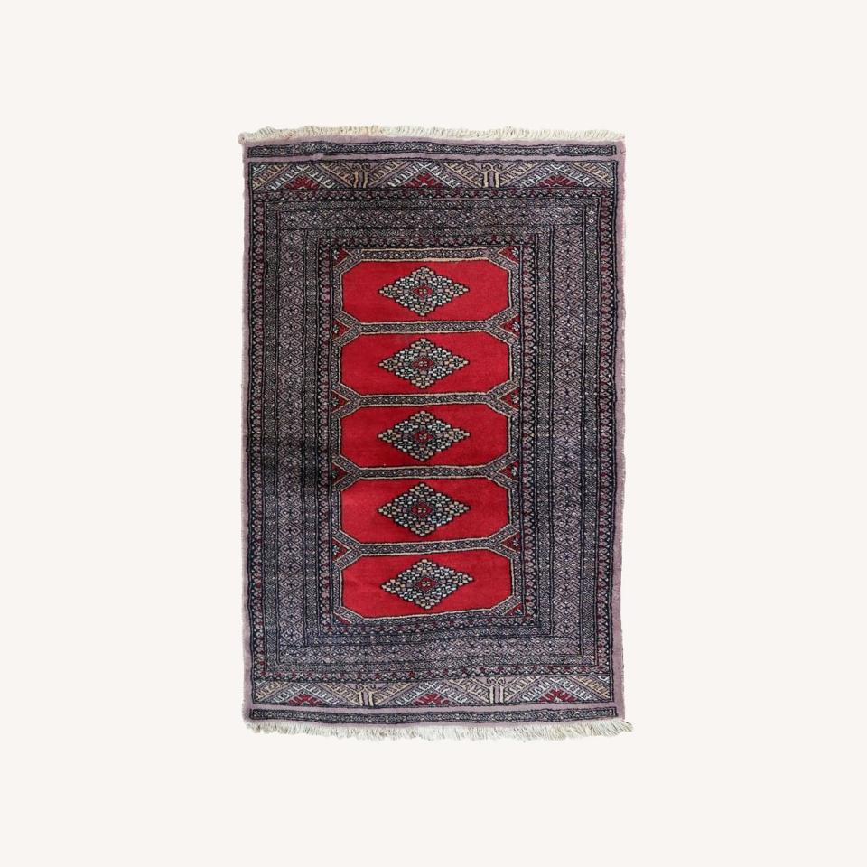 1) Handmade Vintage Uzbek Bukhara Rug
