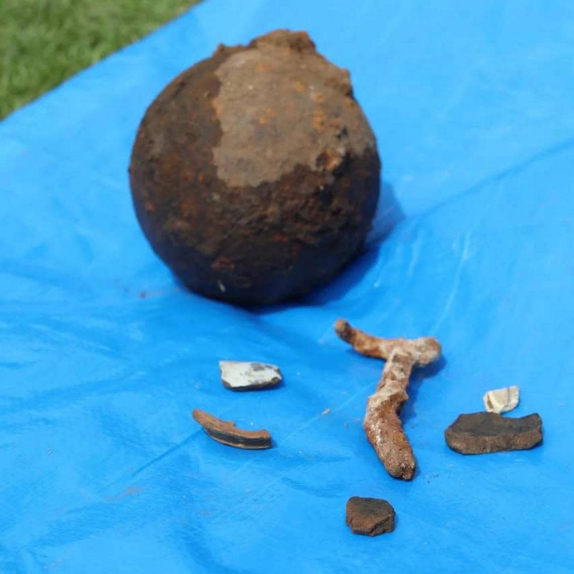Some of the artifacts found at the castle site.