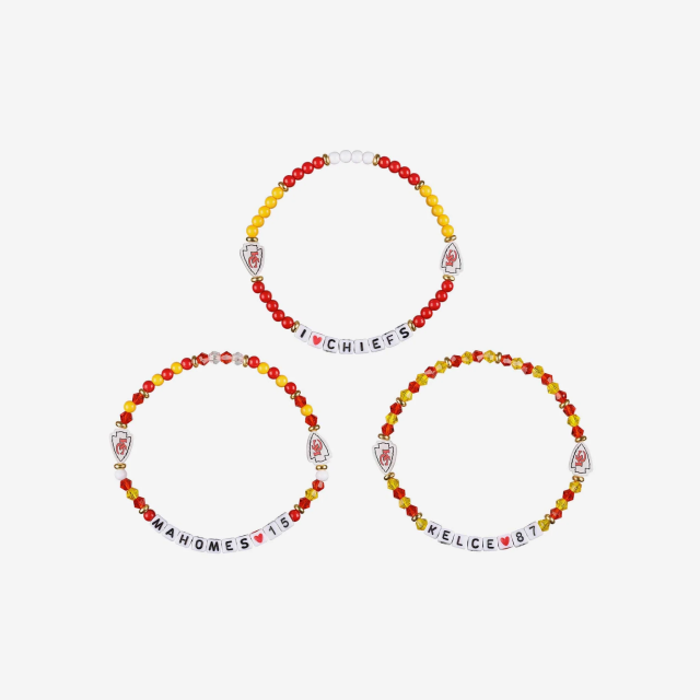 Kansas City Chiefs NFL 3 Pack Beaded Friendship Bracelet