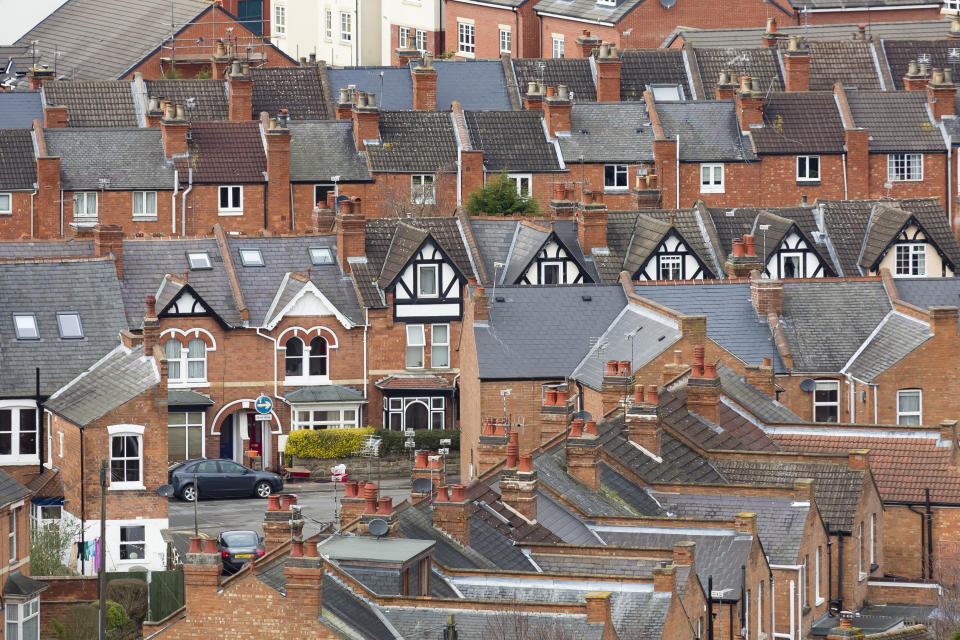 UK average house prices increased by 9.8% over the year to March, the ONS said. Photo: Getty