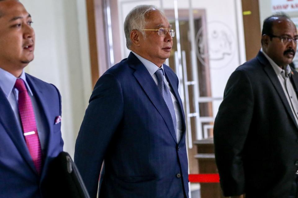 Former prime minister Datuk Seri Najib Razak is pictured at the Kuala Lumpur High Court February 17, 2020. — Picture by Firdaus Latif