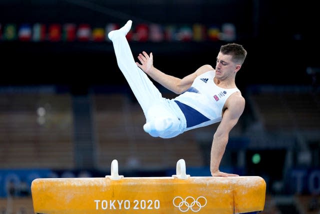 Max Whitlock in pommel action