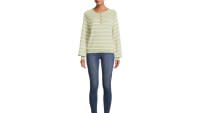 Time and Tru Women's Long Sleeve Henley Sweater