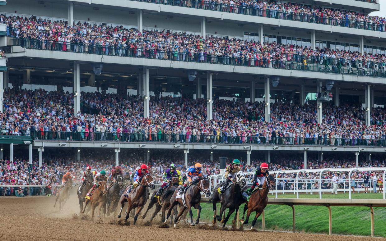 Turning in the 150th Kentucky Derby