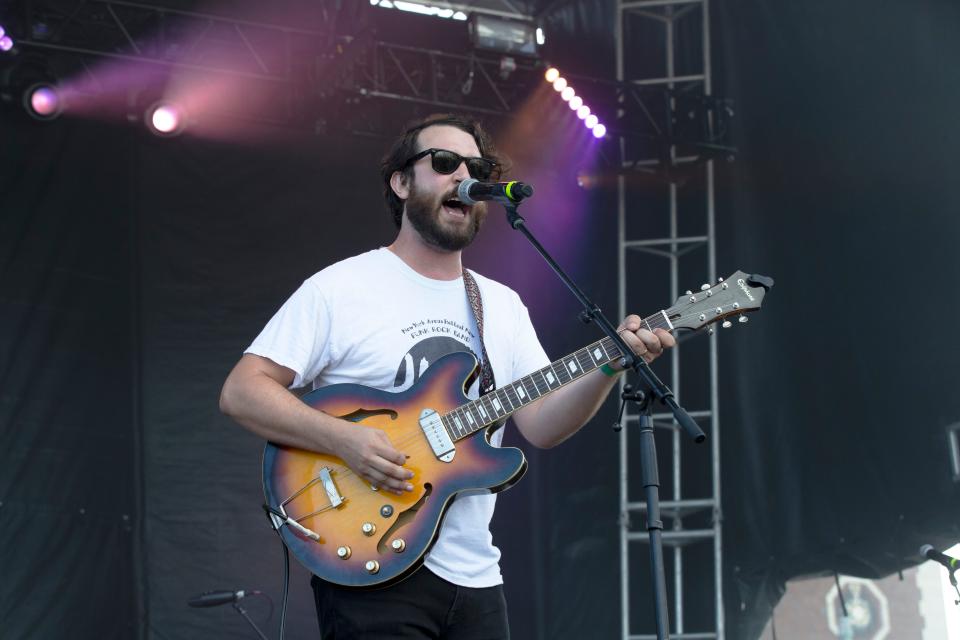 Joe Makoviecki of the group Jackson Pines performs Sept. 18, 2021, on the Sand Stage at Sea Hear Now Festival in Asbury Park.