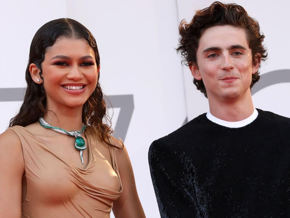 Zendaya and Timothée Chalamet at the Venice premiere of "Dune."