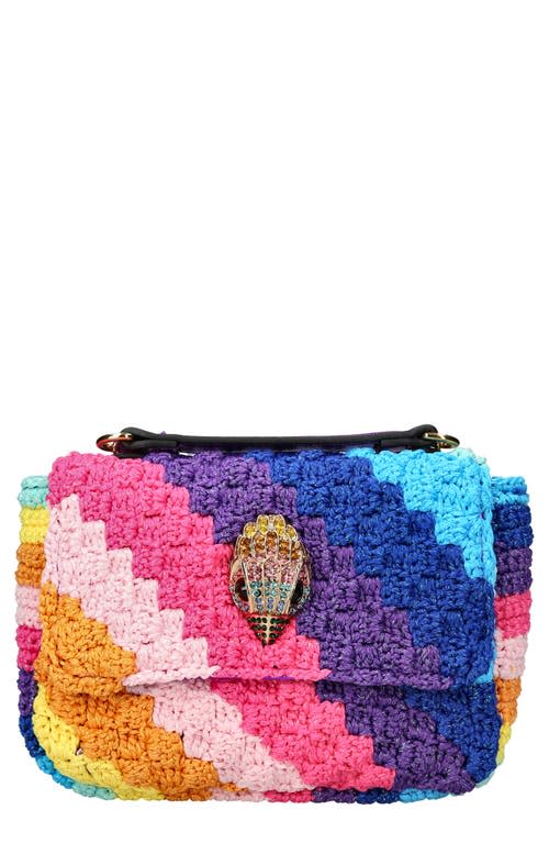 Kurt Geiger London Medium Kensington Crochet Convertible Shoulder Bag in Blue/Pink Multi at Nordstrom