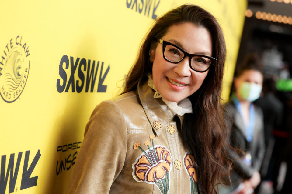 Michelle smiling on the red carpet